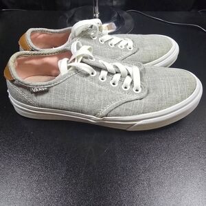Vans Women’s Light Gray Canvas Sneakers – Size 6.5